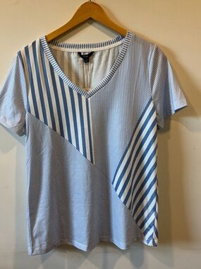 NWT Shall We Blue Striped Shirt